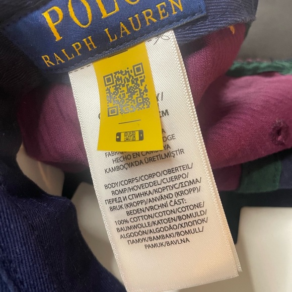 Polo Ralph Lauren Corduroy Ball Cap Colorblocked Adjustable Leather Strap NWT - Picture 5 of 7